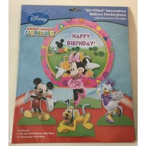 Rare Mickey Mouse Clubhouse Happy Birthday Balloon Centerpiece 18" Sealed